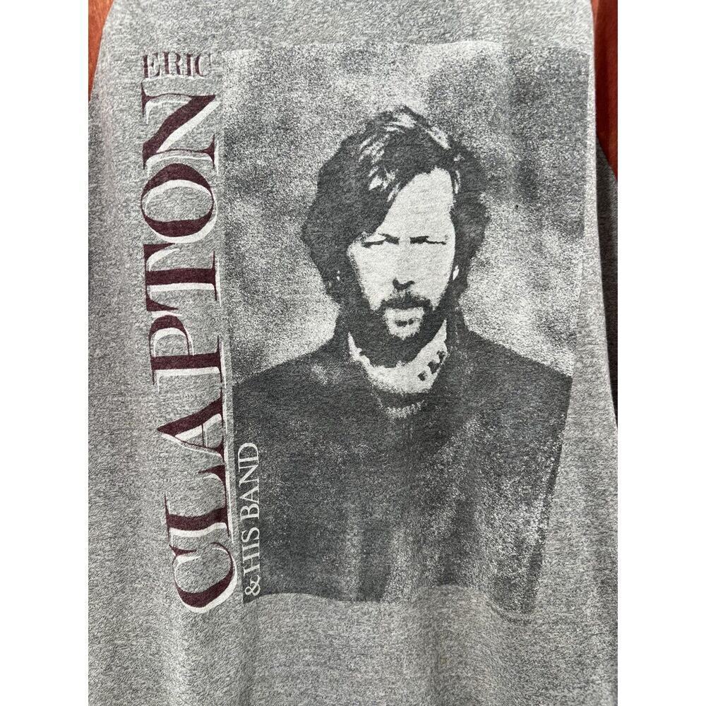 Eric Clapton Men’s “Behind The Sun Tour” Baseball Tee 1985 Vintage Medium - Picture 2 of 12